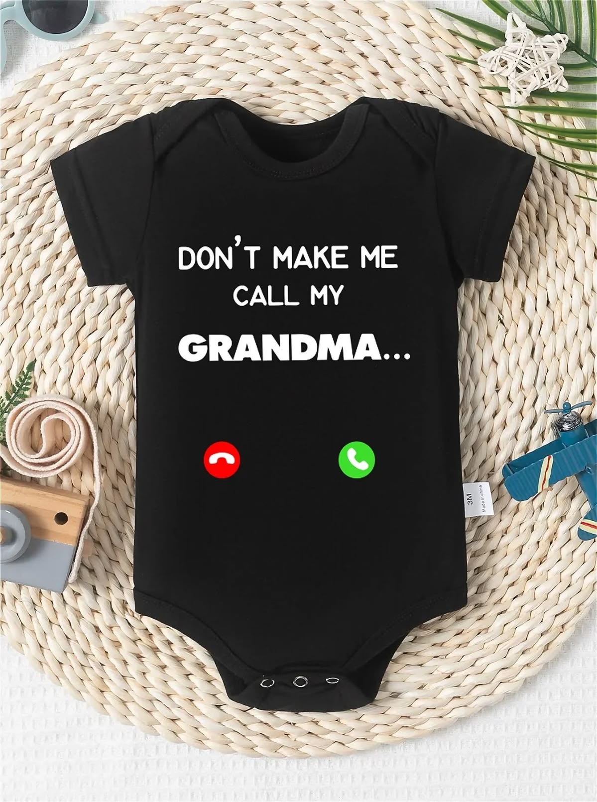 Funny Baby Onesie – “Don’t Make Me Call My Grandma” thumbnail 1